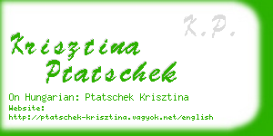 krisztina ptatschek business card